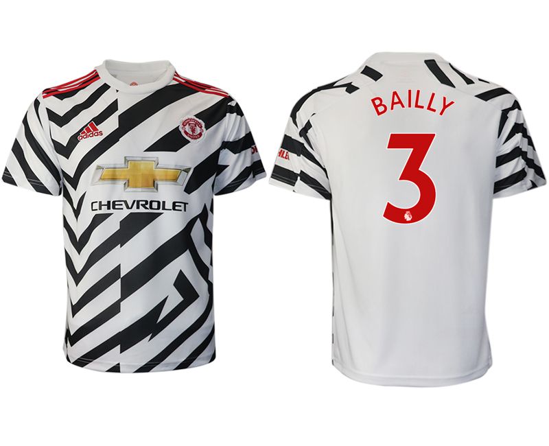 Men 2020-2021 club Manchester United away aaa version #3 white Soccer Jerseys